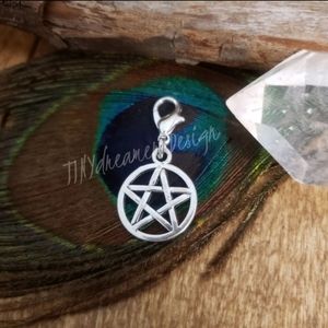 Silver Pentagram Charm for Witchy Wiccan Charm Bracelet Halloween Witch Charm
